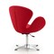 Manhattan Comfort Raspberry Adjustable Swivel Chair in Red and Polished Chrome AC038-RD - alternate 3
